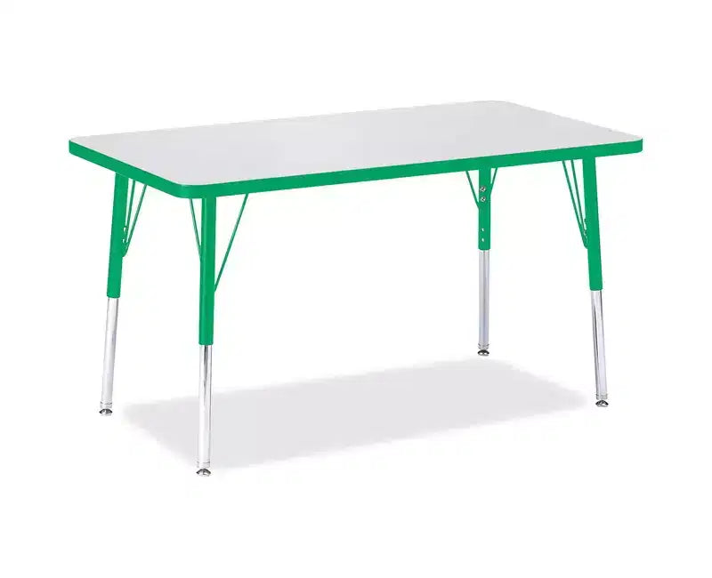 Table rectangulaire Berries (24 x 36) hauteur adulte, couleur verte, bords verts