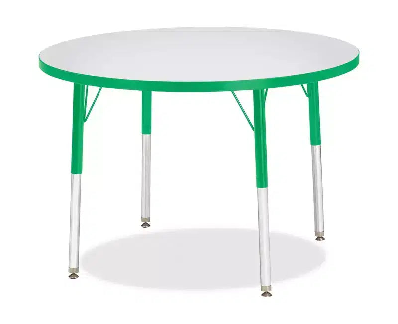 Table ronde Bords Colorés Hauteur Adulte pour Petits Fruits (36 x 36) en Vert