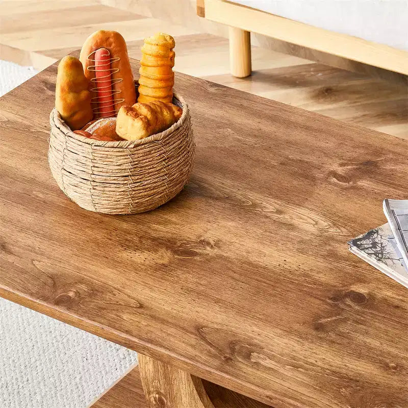 Table basse rectangulaire en faux marbre avec base robuste, table d'appoint moderne pour salon, bureau ou balcon