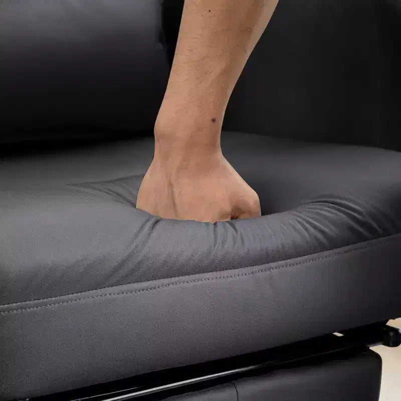 Fauteuil de bureau ergonomique pivotant, fauteuil de bureau à dossier haut en cuir technologique avec support lombaire et appui-tête, fauteuil d'ordinateur inclinable