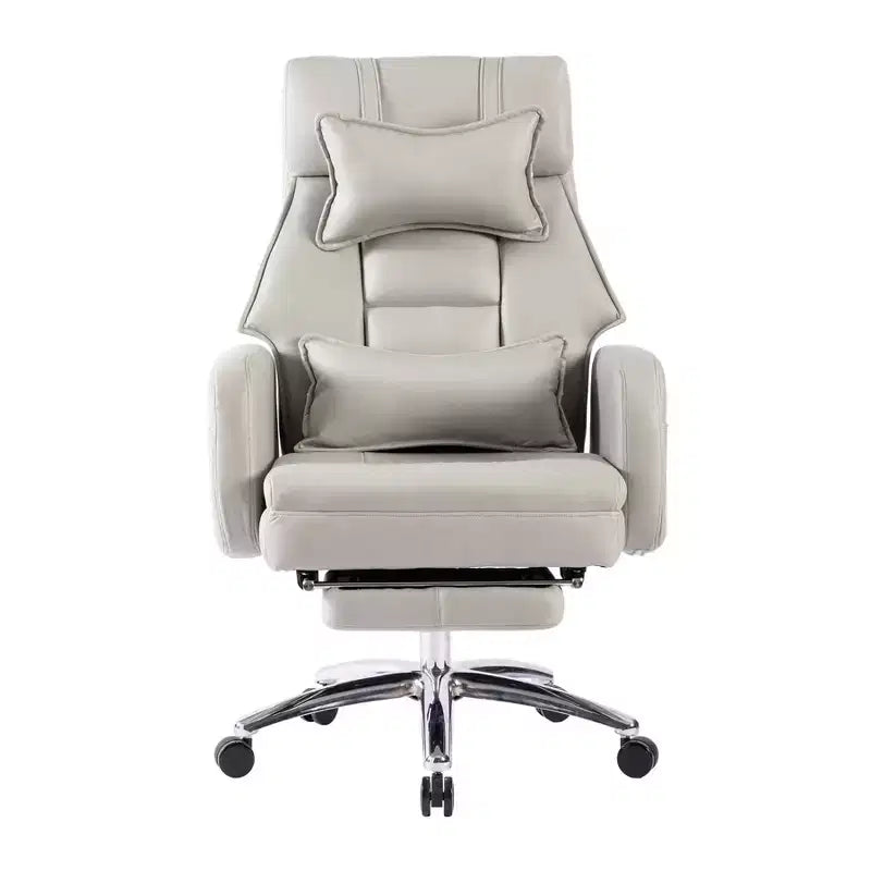 Fauteuil de bureau ergonomique pivotant, fauteuil de bureau à dossier haut en cuir technologique avec support lombaire et appui-tête, fauteuil d'ordinateur inclinable