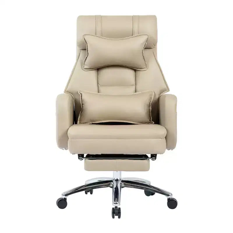 Fauteuil de bureau ergonomique pivotant, fauteuil de bureau à dossier haut en cuir technologique avec support lombaire et appui-tête, fauteuil d'ordinateur inclinable