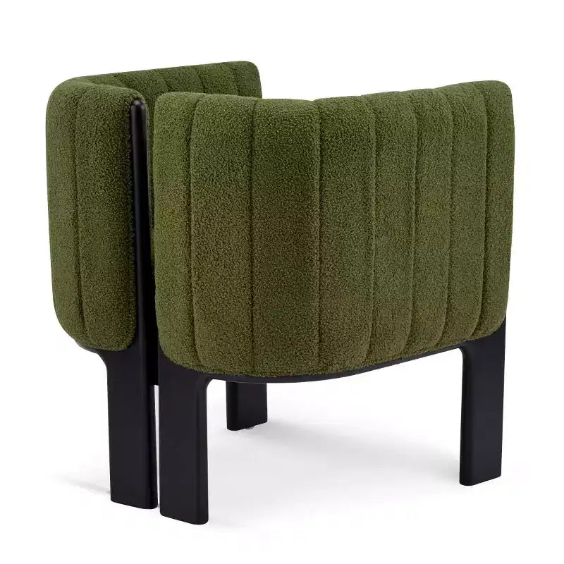 Lot de 4 chaises de salle à manger modernes en bouclette avec pieds en bois, chaises d'appoint élégantes pour salons, cuisines ou salles à manger.