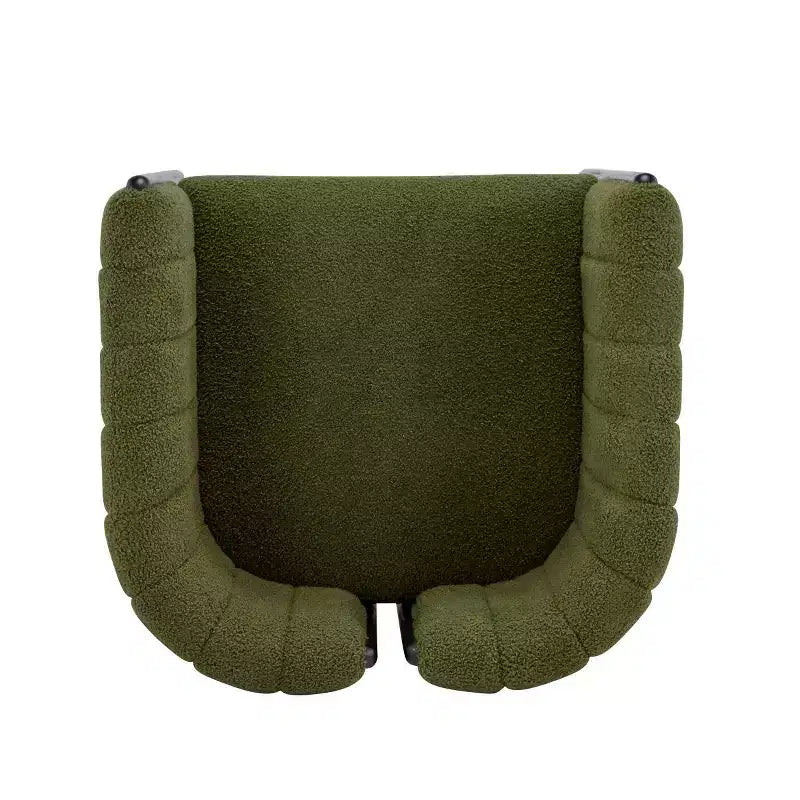 Lot de 4 chaises de salle à manger modernes en bouclette avec pieds en bois, chaises d'appoint élégantes pour salons, cuisines ou salles à manger.
