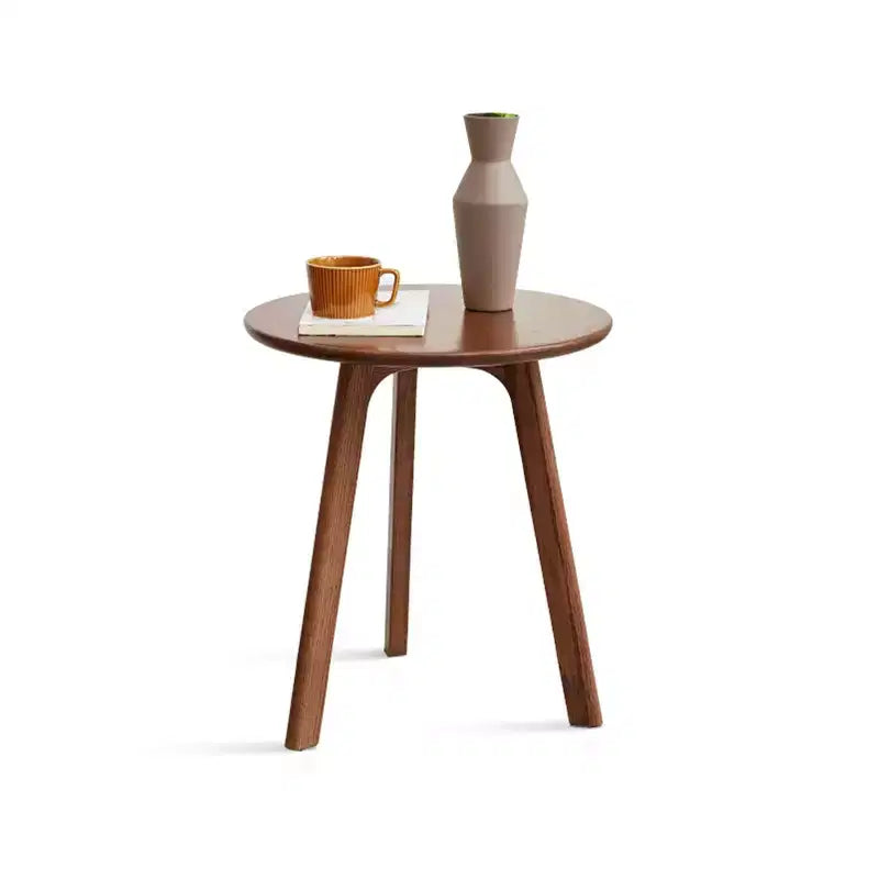 Table d'appoint ronde en bois à 3 pieds pour salon ou chambre à coucher