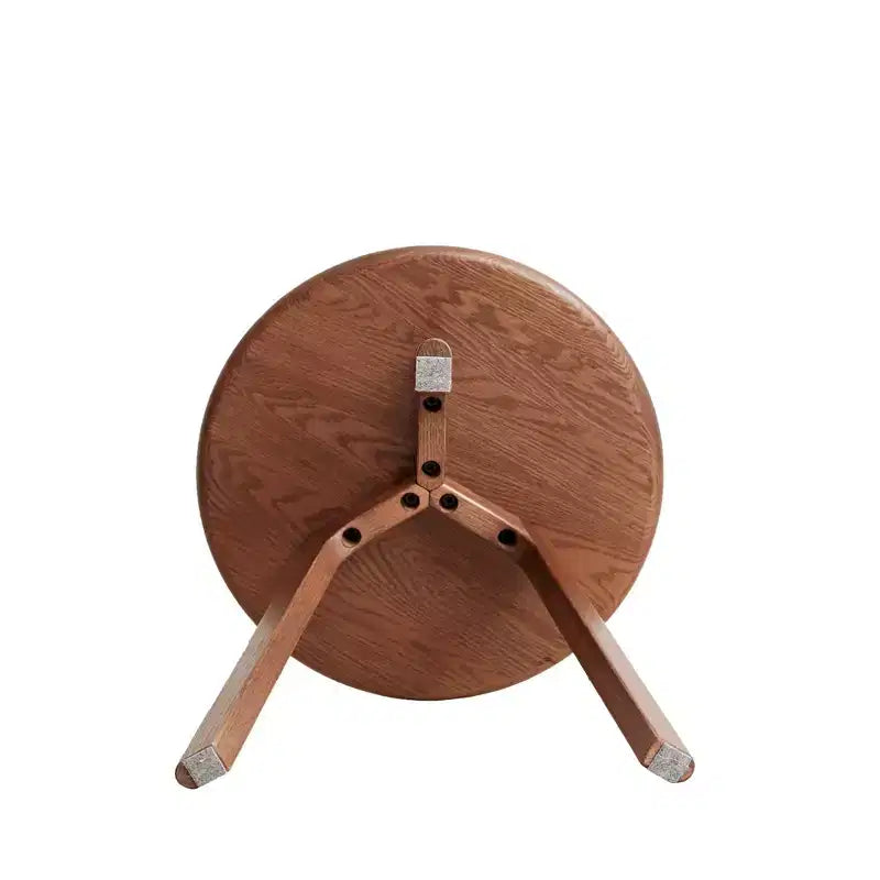 Table d'appoint ronde en bois à 3 pieds pour salon ou chambre à coucher