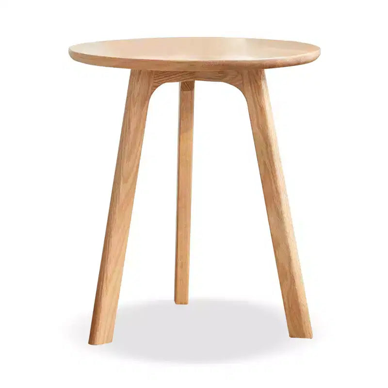 Table d'appoint ronde en bois à 3 pieds pour salon ou chambre à coucher