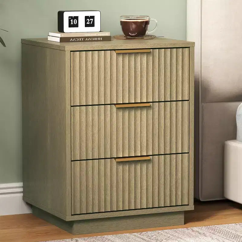 Commode basse à 3 tiroirs, commode compacte et moderne pour chambre, salon ou entrée
