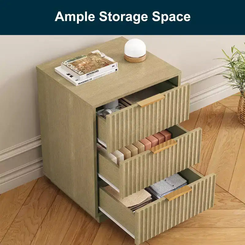 Commode basse à 3 tiroirs, commode compacte et moderne pour chambre, salon ou entrée