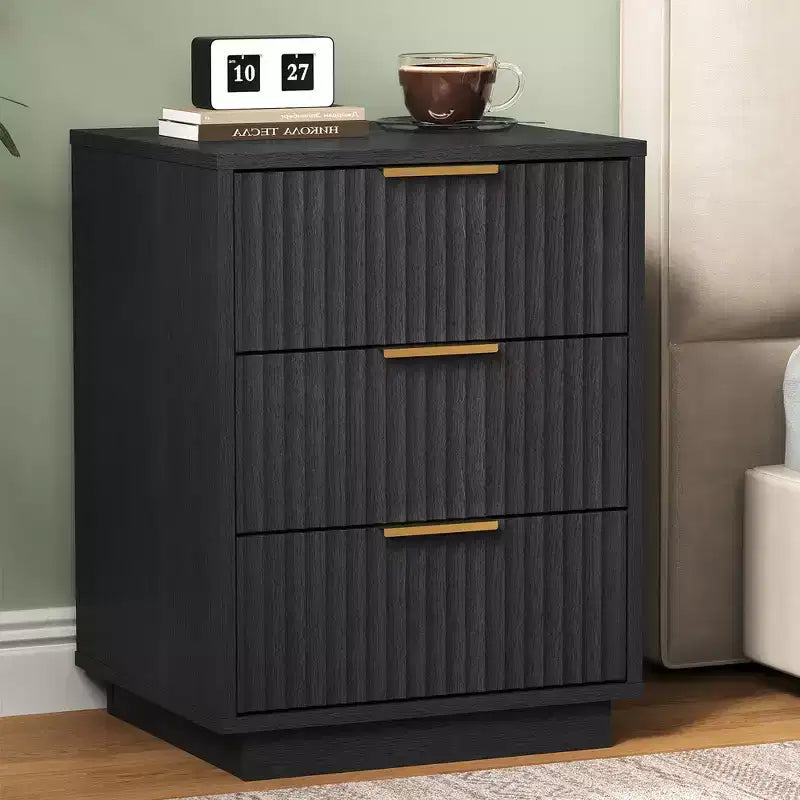 Commode basse à 3 tiroirs, commode compacte et moderne pour chambre, salon ou entrée