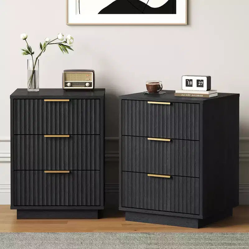 Commode basse à 3 tiroirs, commode compacte et moderne pour chambre, salon ou entrée
