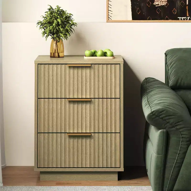 Commode basse à 3 tiroirs, commode compacte et moderne pour chambre, salon ou entrée
