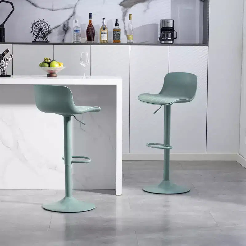 Lot de 2 tabourets de bar pivotants à hauteur réglable avec grande base robuste, chaises de comptoir en cuir sans accoudoirs pour salles à manger