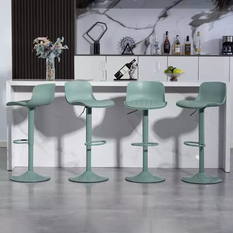 Lot de 2 tabourets de bar pivotants à hauteur réglable avec grande base robuste, chaises de comptoir en cuir sans accoudoirs pour salles à manger