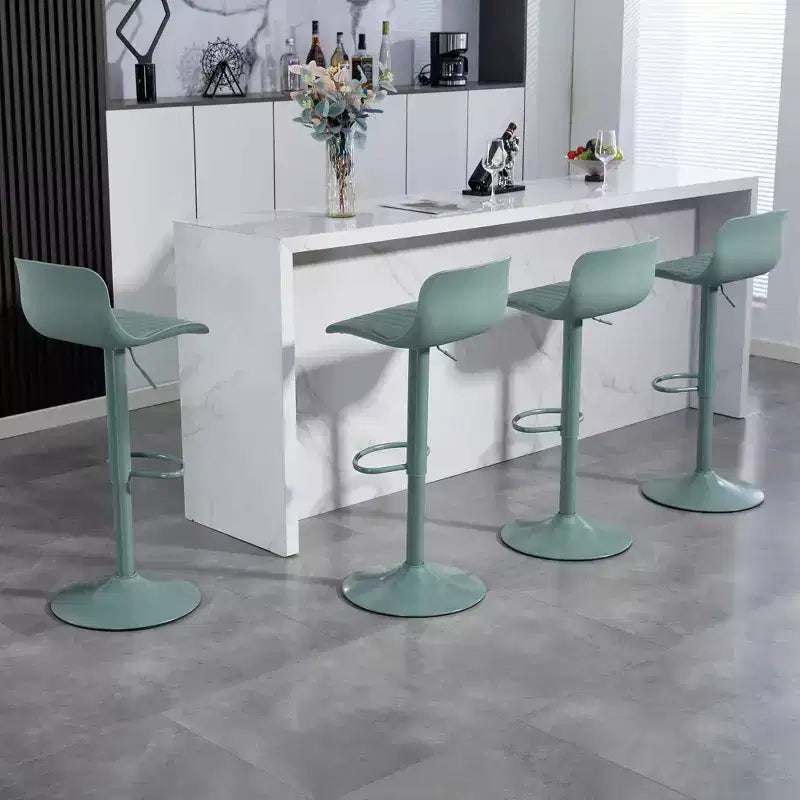 Lot de 2 tabourets de bar pivotants à hauteur réglable avec grande base robuste, chaises de comptoir en cuir sans accoudoirs pour salles à manger