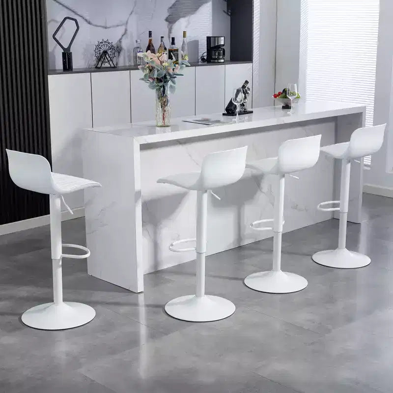 Lot de 2 tabourets de bar pivotants à hauteur réglable avec grande base robuste, chaises de comptoir en cuir sans accoudoirs pour salles à manger