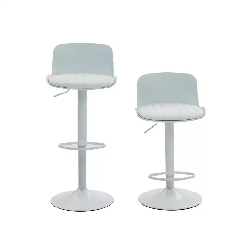 Lot de 2 tabourets de bar pivotants à hauteur réglable avec grande base robuste, chaises de comptoir en cuir sans accoudoirs pour salles à manger