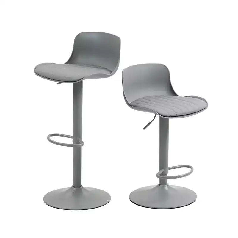 Lot de 2 tabourets de bar pivotants à hauteur réglable avec grande base robuste, chaises de comptoir en cuir sans accoudoirs pour salles à manger