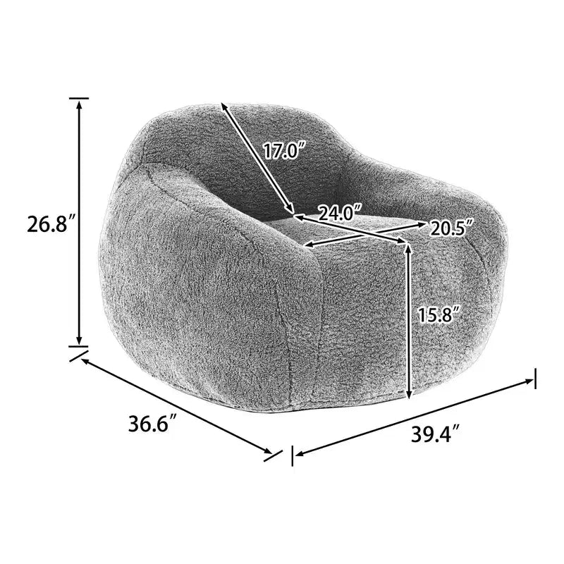 Fauteuil poire surdimensionné Fauteuil de sol confortable avec accoudoir et remplissage en mousse à mémoire de forme pour le salon et la chambre à coucher