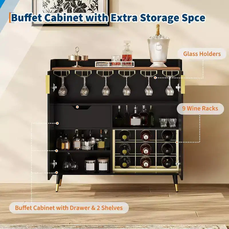 Caves à vin modernes, casiers à vin, armoires de rangement avec portes à persiennes et petits buffets pour salles à manger, salons ou cuisines.