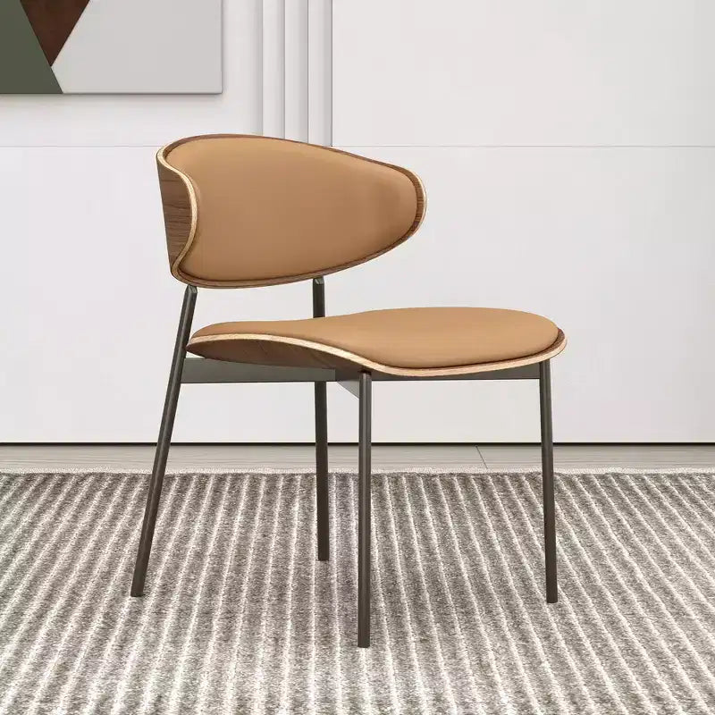 Chaises de salle à manger de ferme avec cadre en métal, assise et dossier rembourrés souples (lot de 2)