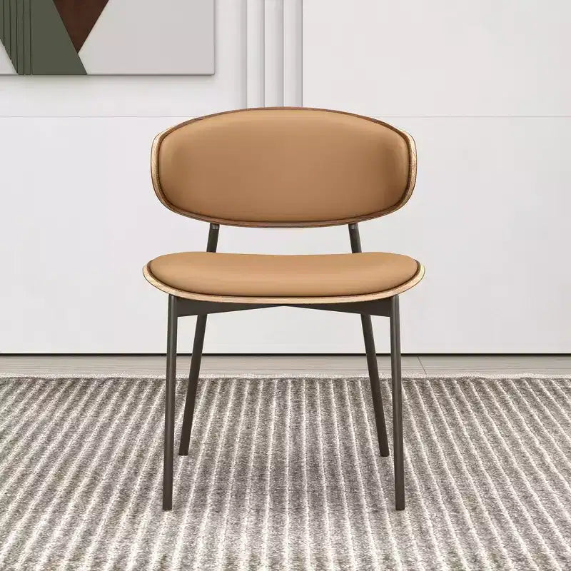 Chaises de salle à manger de ferme avec cadre en métal, assise et dossier rembourrés souples (lot de 2)