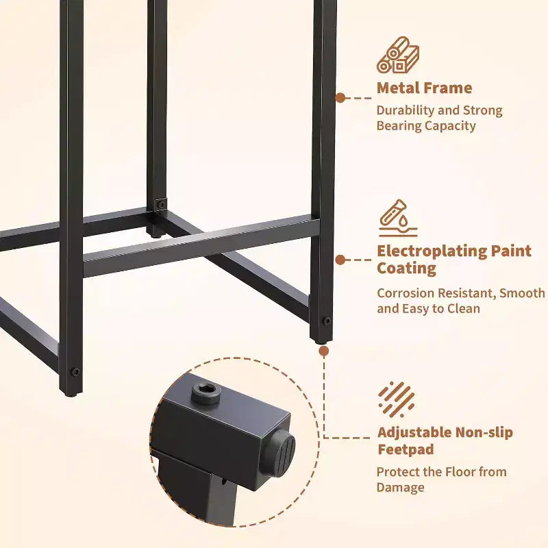 2 tabourets de bar modernes, chaises de comptoir rembourrées en similicuir hauteur 63 cm avec dossier et pieds antidérapants réglables pour îlot de cuisine