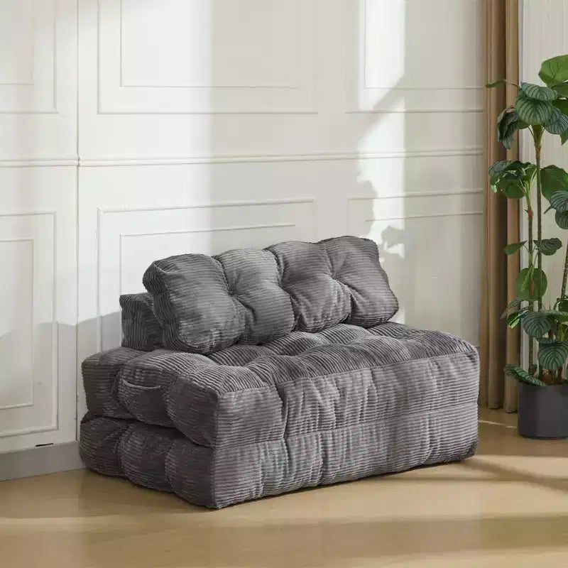 Canapé-lit pliable, futon convertible une place avec dossier et oreiller, lit-chaise pliant portable pour salon et chambre à coucher