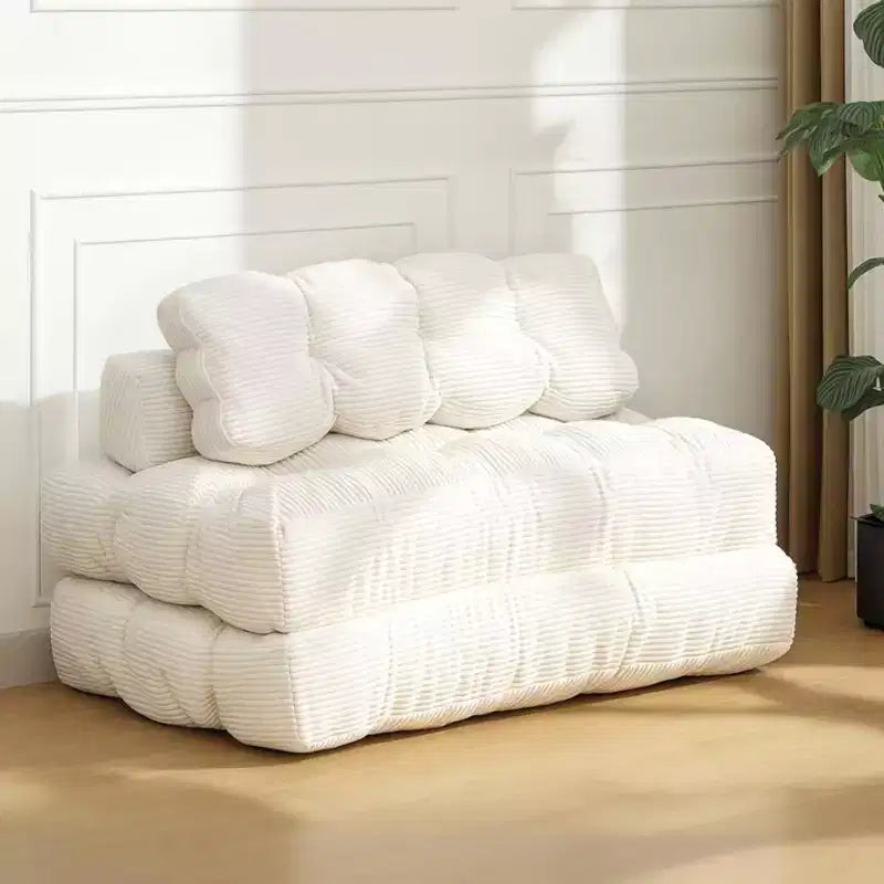 Canapé-lit pliable, futon convertible une place avec dossier et oreiller, lit-chaise pliant portable pour salon et chambre à coucher