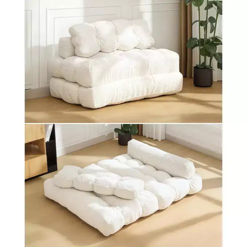 Canapé-lit pliable, futon convertible une place avec dossier et oreiller, lit-chaise pliant portable pour salon et chambre à coucher
