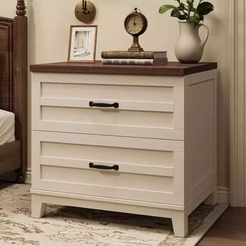Meuble de classement latéral avec 2 tiroirs profonds, grand meuble de rangement en bois de style ferme avec suspension pour documents au format légal/lettre/A4, pour bureau à domicile