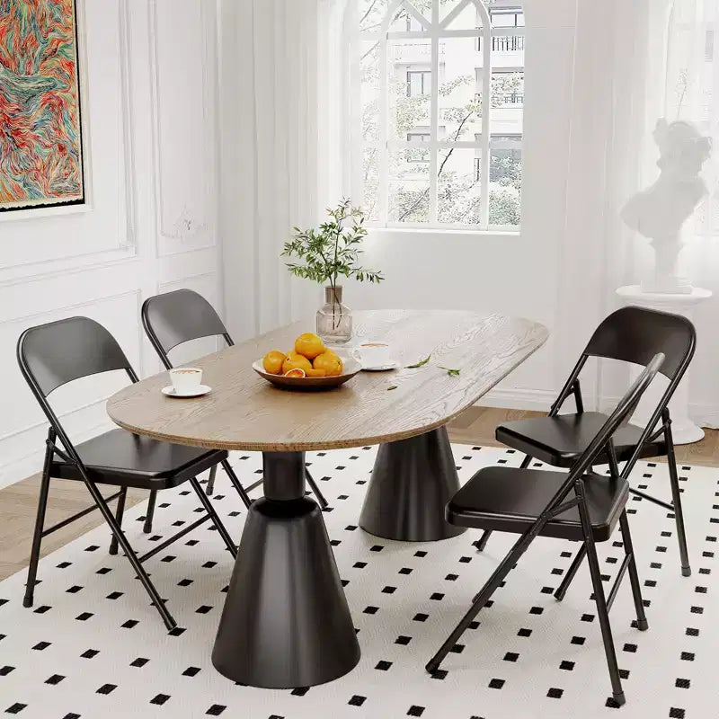 Chaises pliantes en métal avec dossier, chaises en métal avec cadre en acier durable, siège empilable portable intérieur extérieur, pour bureau à domicile, lot de 4