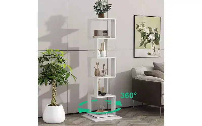 Étagères d'angle en bois rotatives, étagère verticale avec plaque acrylique, bibliothèques verticales multifonctionnelles pour petits espaces, bureau