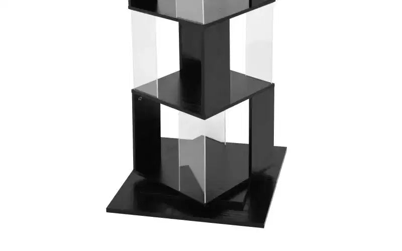 Étagères d'angle en bois rotatives, étagère verticale avec plaque acrylique, bibliothèques verticales multifonctionnelles pour petits espaces, bureau