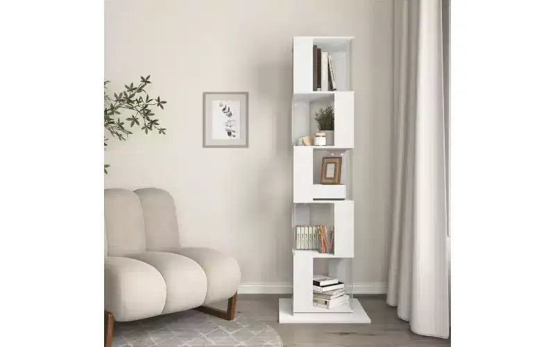 Étagères d'angle en bois rotatives, étagère verticale avec plaque acrylique, bibliothèques verticales multifonctionnelles pour petits espaces, bureau