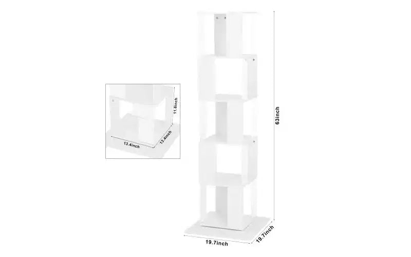 Étagères d'angle en bois rotatives, étagère verticale avec plaque acrylique, bibliothèques verticales multifonctionnelles pour petits espaces, bureau