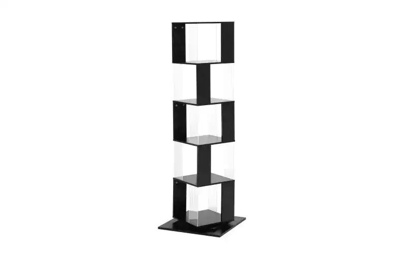 Étagères d'angle en bois rotatives, étagère verticale avec plaque acrylique, bibliothèques verticales multifonctionnelles pour petits espaces, bureau