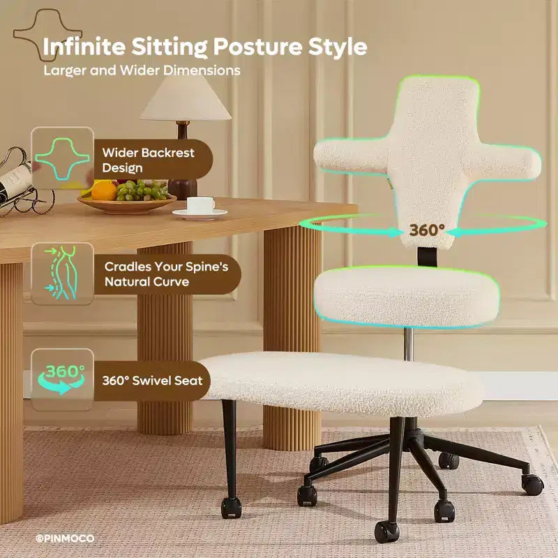Chaise de bureau confortable pour s'asseoir à l'envers, chaise Criss Cross avec repose-pieds rétractable, siège extra-large et hauteur réglable