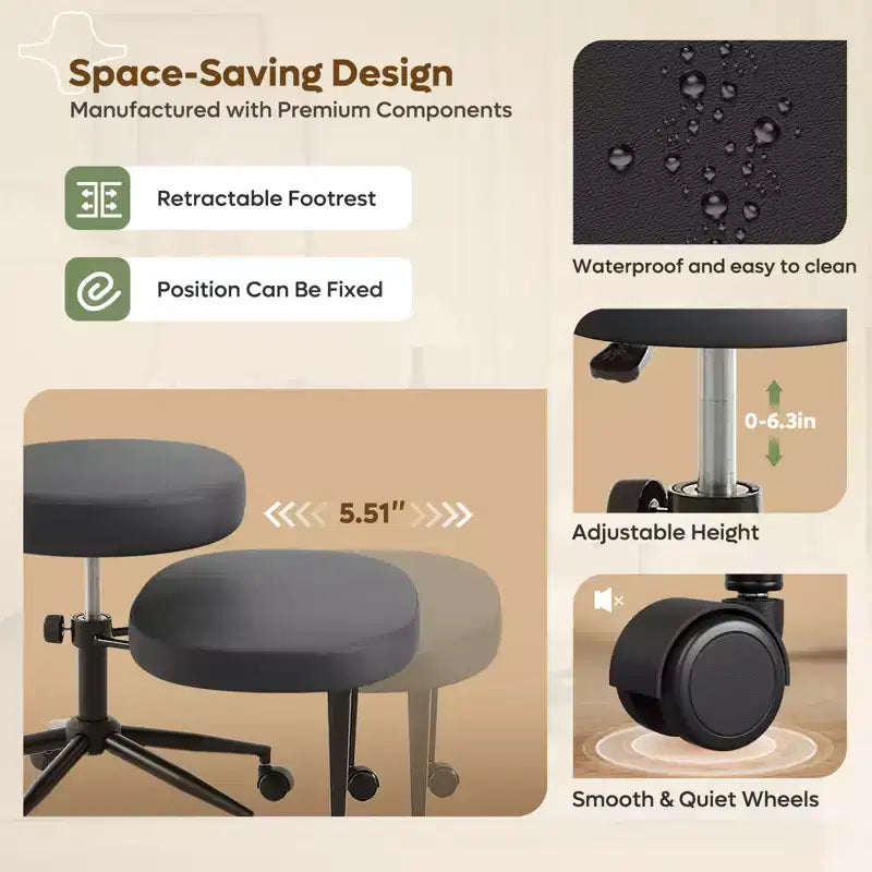 Chaise de bureau confortable pour s'asseoir à l'envers, chaise Criss Cross avec repose-pieds rétractable, siège extra-large et hauteur réglable