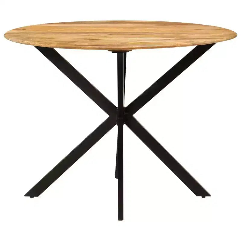 Table à manger Bois naturel, Noir - 110 x 78 cm Bois de manguier massif