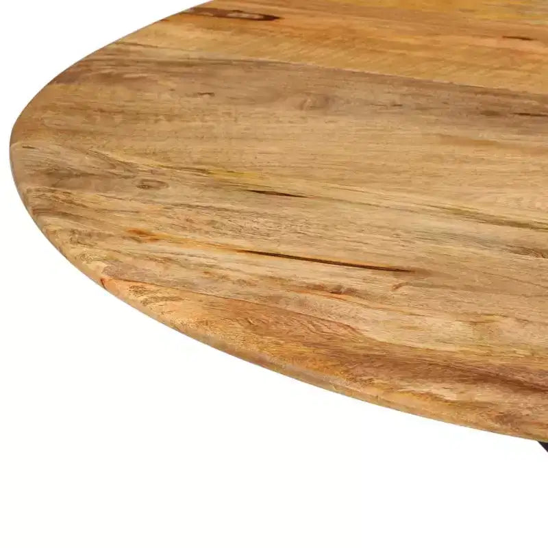 Table à manger Bois naturel, Noir - 110 x 78 cm Bois de manguier massif