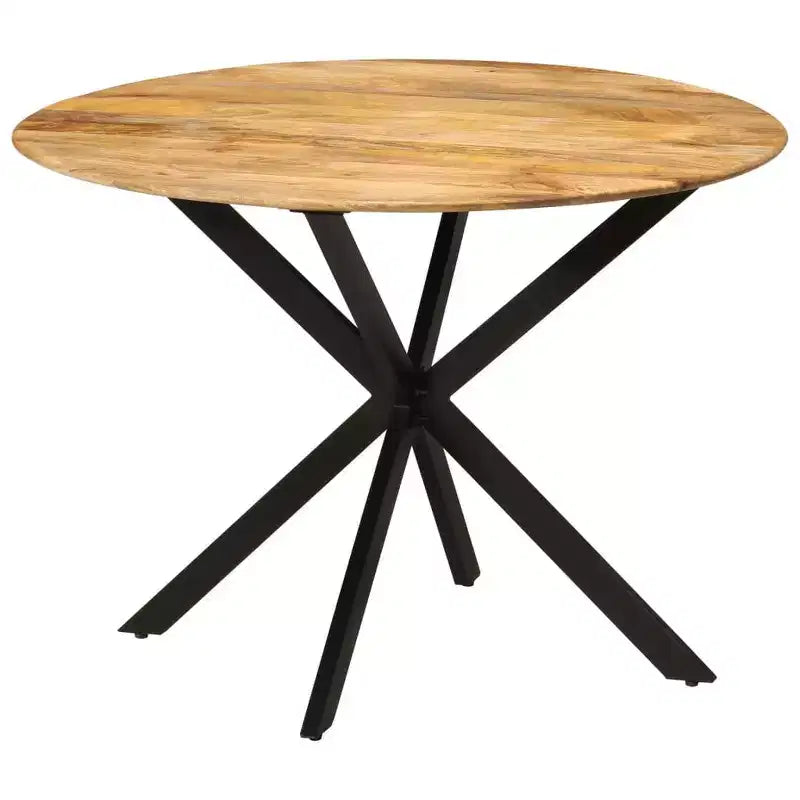 Table à manger Bois naturel, Noir - 110 x 78 cm Bois de manguier massif