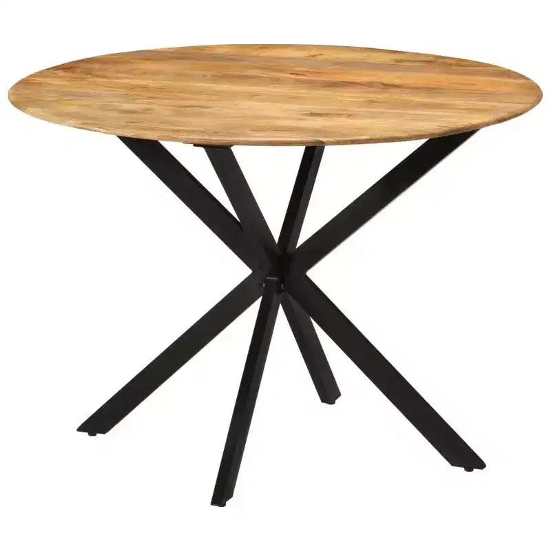 Table à manger Bois naturel, Noir - 110 x 78 cm Bois de manguier massif