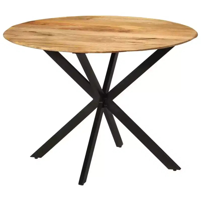 Table à manger Bois naturel, Noir - 110 x 78 cm Bois de manguier massif