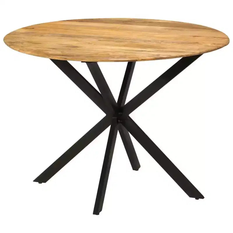 Table à manger Bois naturel, Noir - 110 x 78 cm Bois de manguier massif
