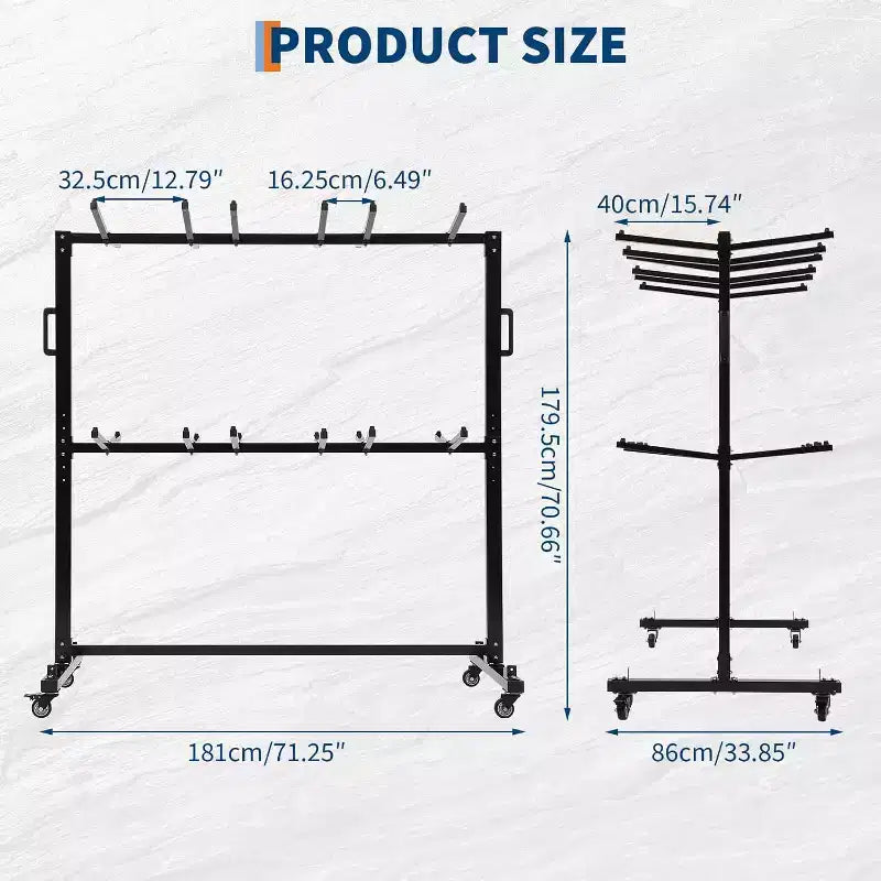 Chariot de rangement pliable à un niveau pour 42/84 chaises ou 12 tables, avec roues en caoutchouc et housse anti-poussière