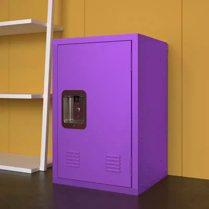 Armoire de rangement verrouillable, Armoire de rangement, Armoire de rangement verticale en acier verrouillable, Organiseur de casiers minimaliste, Casier métallique violet