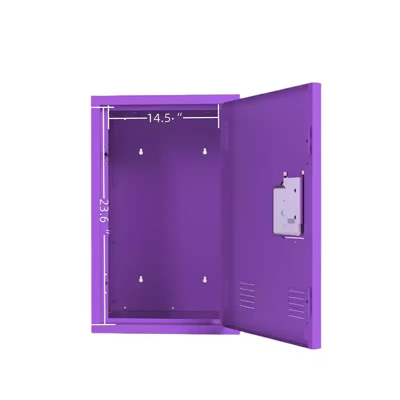 Armoire de rangement verrouillable, Armoire de rangement, Armoire de rangement verticale en acier verrouillable, Organiseur de casiers minimaliste, Casier métallique violet