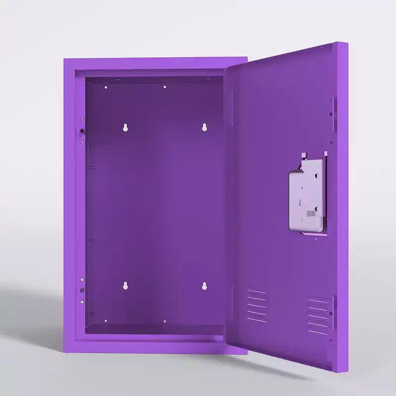 Armoire de rangement verrouillable, Armoire de rangement, Armoire de rangement verticale en acier verrouillable, Organiseur de casiers minimaliste, Casier métallique violet