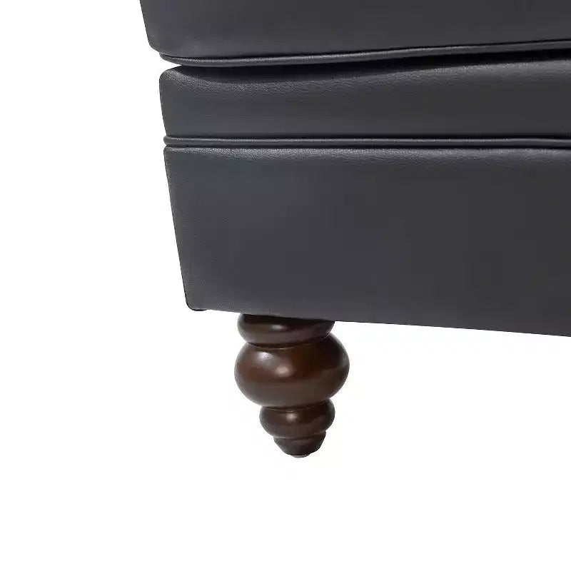 Repose-pieds en cuir véritable contemporain de 26,5 po de largeur pour salon|